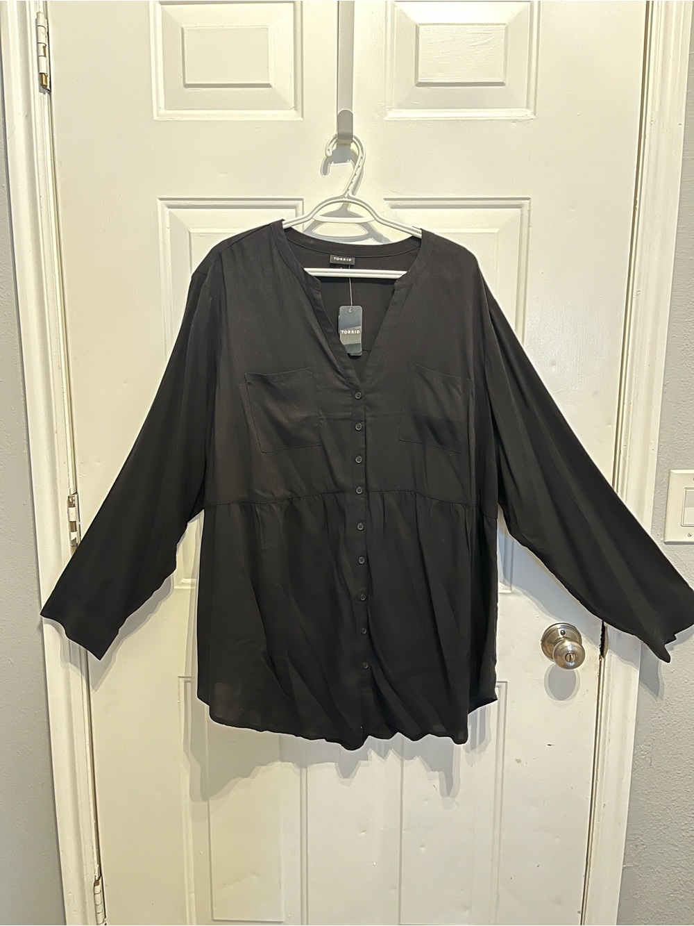 torrid Black Button-Front Blouse